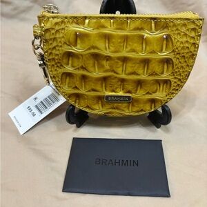 Brahmin Mustard Croc-Embossed